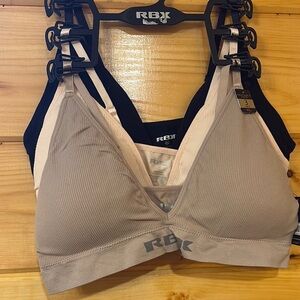 RBX Ribbed Bralette Set - Black, Light Pink, Mauve